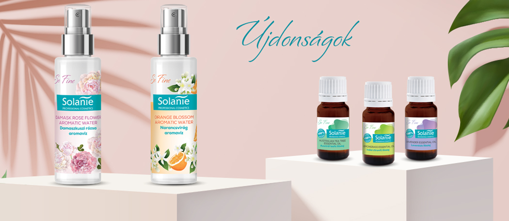 Solanie aromavíz, testpermet és illóolaj - Újdonságok a Solanie webshopban